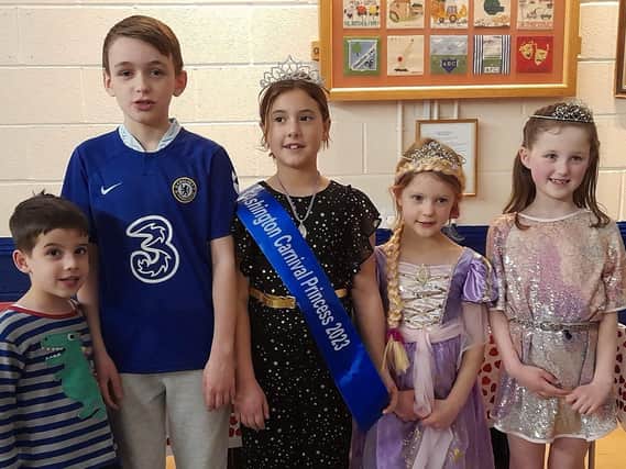 Ashington Carnival Princess 2023 with her Attendants and Pageboys