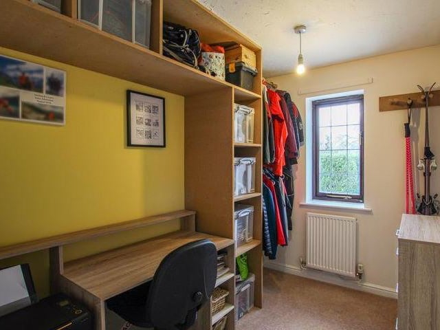 Bedroom number three at the South Normanton property is compact can be used instead for storage or as a work-from-home office, if you wish.