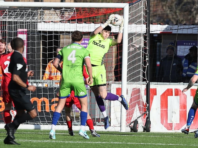 Action from Worthing v Braintree in National League South