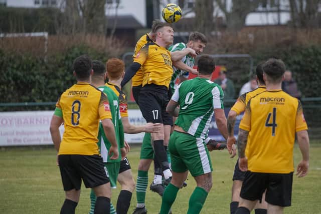 Three Bridges in home action v Chichester earlier in the season | Picture: Neil Holmes