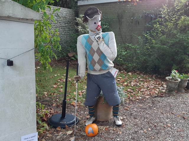 Some of the super scarecrows created for the Ferring Scarecrow Festival 2022, raising money for 1st Ferring Scouting Group. Some have pumpkins displaying a letter, five in North Ferring and nine in South Ferring. Unscramble them to enter the prize draw. Trail maps available at Brown's Natural Pet store.