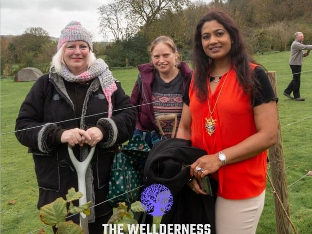 Planting the Queen’s Green Canopy Tree of Trees and 145 trees provided by South Downs National Park at Wild Heart Hill campsite in Findon on Saturday, November 26, 2022.