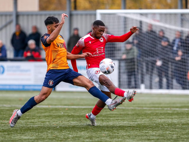 Action from Eastbourne Borough's 5-1 win at Slough Town in the National League South