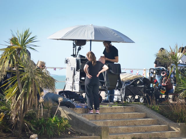 Filming on St Leonards seafront on October 6 2022.