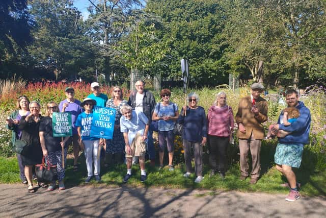 ​Worthing Peace Group marks 78 years since the atomic bombing of the Japanese city of Nagasaki with a gathering in Homefield Park. Picture: Clara Knight / Submitted