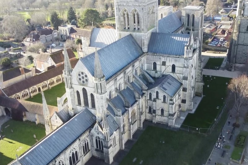 Chichester Cathedral, also known as the Cathedral Church of the Holy Trinity, is the seat of the Anglican Bishop of Chichester. They set up shop here in 1075, moving the bishop's head quarters from Selsey.
