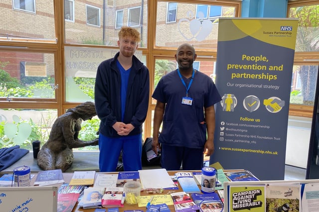 Jacob and Allan from Sussex Partnership NHS Foundation Trust have run a stall every day this week and did some fundraising for the Wear It Blue campaign