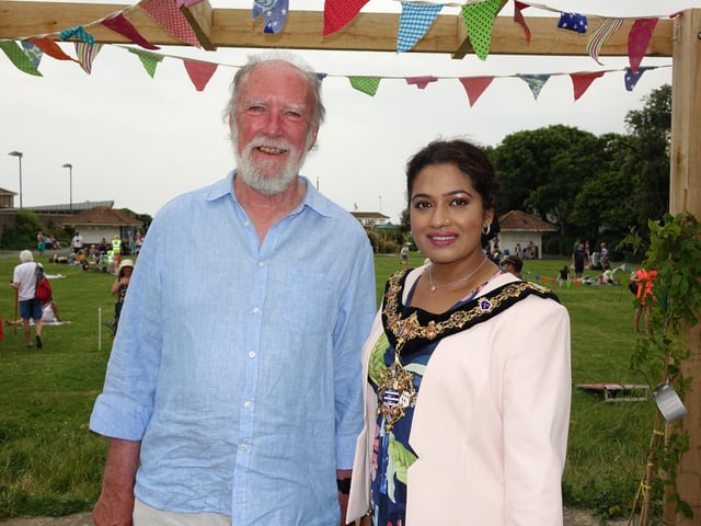 Worthing mayor Henna Chowdhury with ward councillor Jim Deen