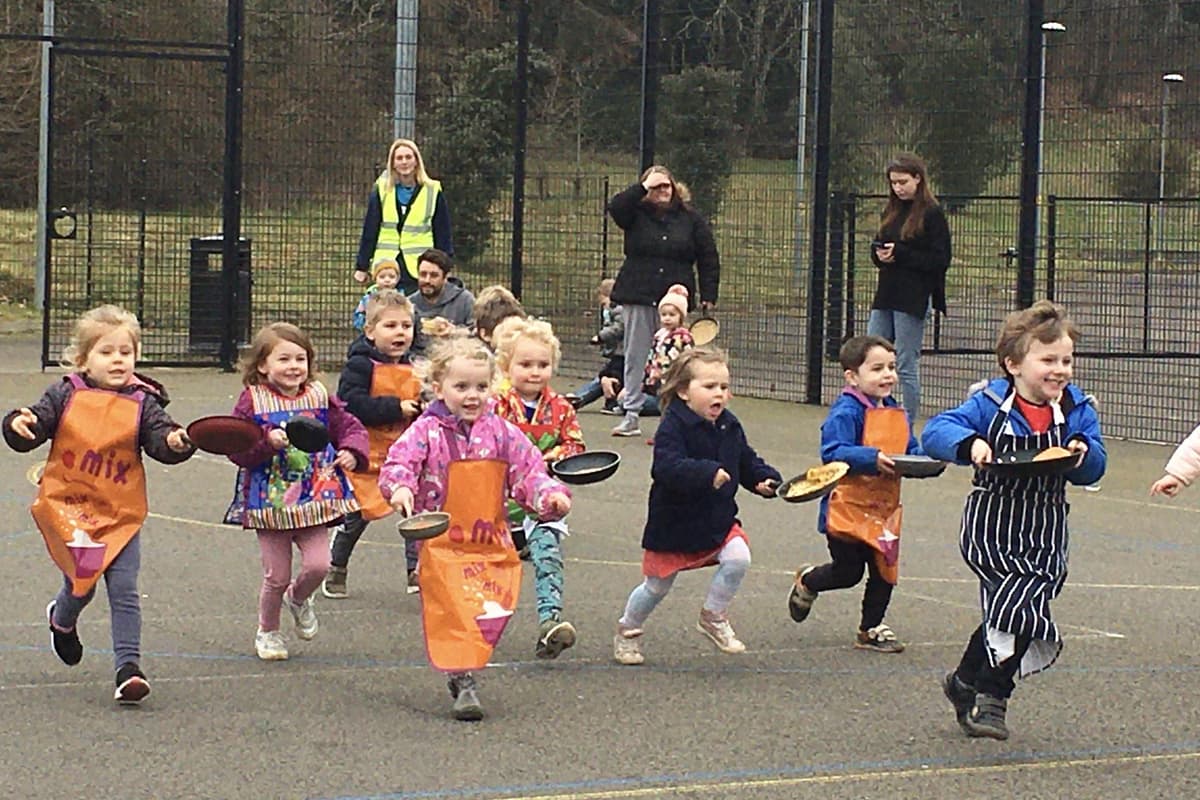 Preschool Races Flipping good fun at Midhurst preschool pancake races
