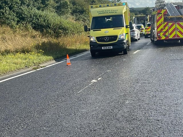 In pictures: Fire service on the scene following road traffic accident near Newhaven