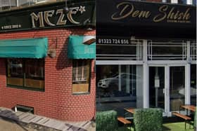 Meze Restaurant, nominated for "Best Kebab Restaurant - South of England", and Dem Shish Restaurant & Cocktail Bar, nominated for "Fine Dining Restaurant". Photos: Google