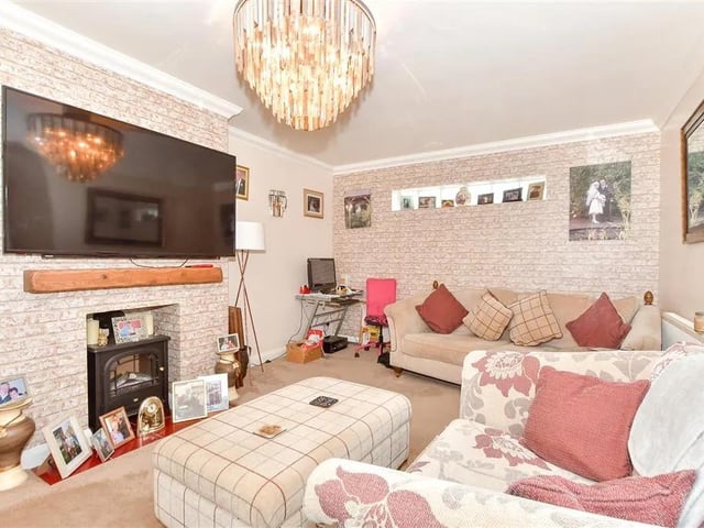 A look at the generously proportioned living room.