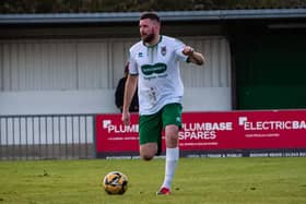 James Crane in action against Corinthian Casuals in November - now his time at the Lane has come to an end | Picture: Tomy McMillan