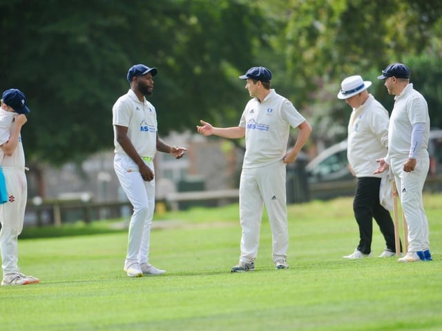 Action between Broadwater CC and Goring CC in Division 4 West of the Sussex Cricket League