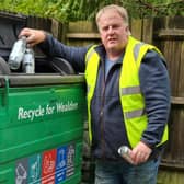 Cllr Michael Lunn At Hadlow Down Recycling Point. Picture: Submitted