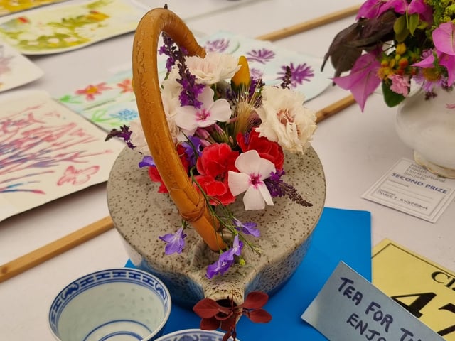A Certificate of Merit went to Irene Cherry for the Best Exhibit in Flower Arranging