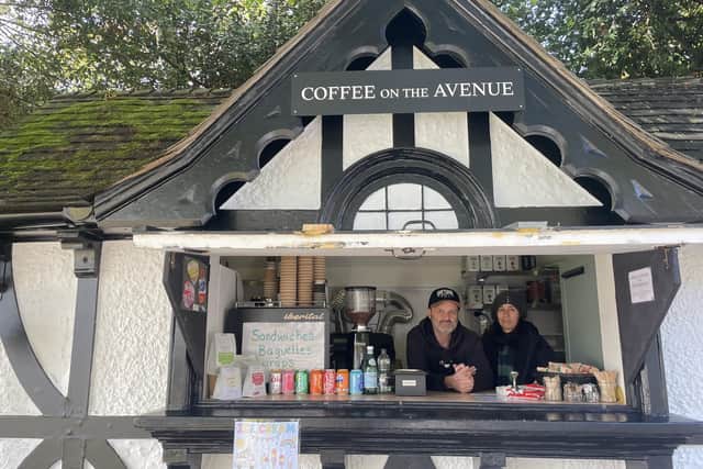 Simon and his wife at Coffee on the Avenue