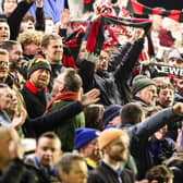Lewes and KSK Beveren fans enjoy the action | Picture: James Boyes