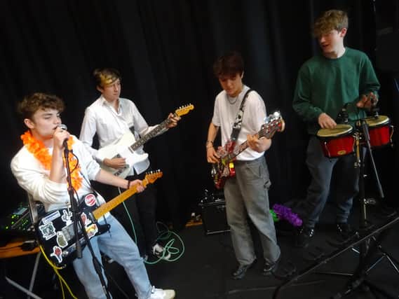 Collyer’s band “Park Bench”, who comprise Charlie Bell, Jack Burrow, Finn Ahern, and James Burton.