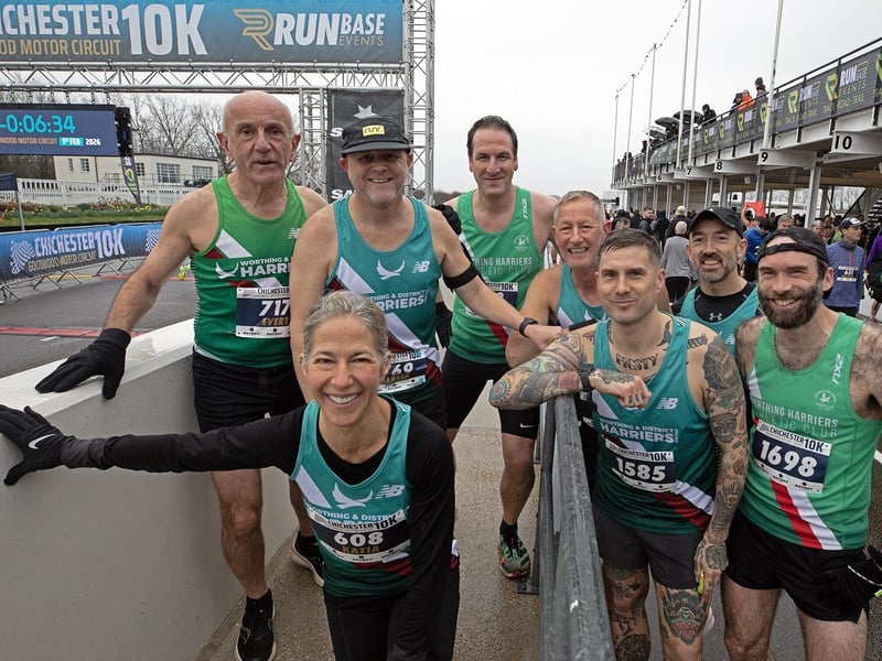 Members of the Worthing Harriers before the Chichester 10k