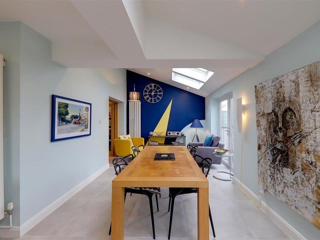 This impressive three-bedroom house close to the beach in Goring has a feature family room with part-vaulted ceiling
