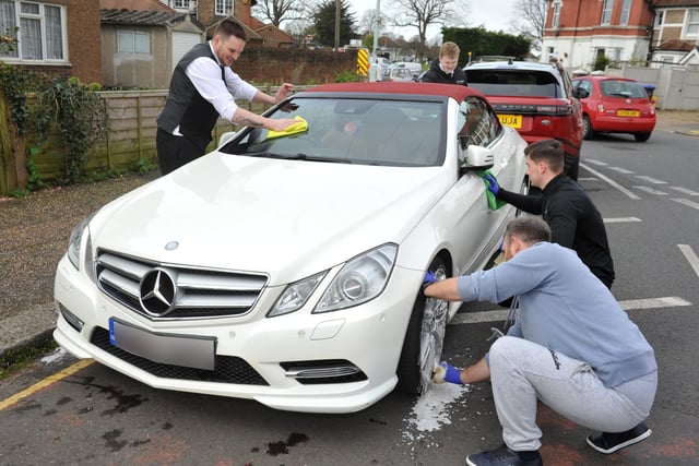 Ian Hart Funeral Service doing a car wash in aid of Chestnut Tree House