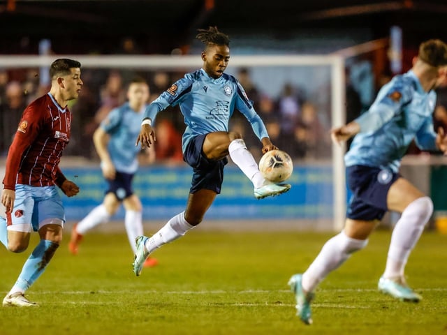 Action from Eastbourne Borough's 2-1 win at Taunton Town in National League South