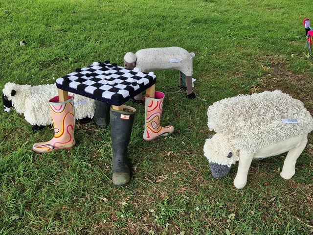 Children are welcome to sit and play draughts