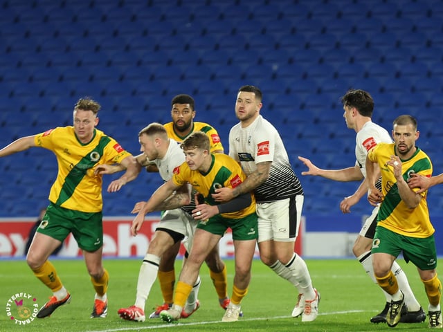 James Hammond’s majestic 95th minute free-kick clinched Horsham FC’s first league and Sussex Transport Senior Cup double in the club’s history.