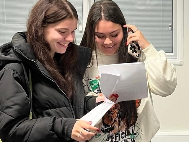 Claverham students collected their results today