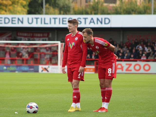 Action from Crawley Town's 2-1 win over Newport County. Picture by Cory Pickford