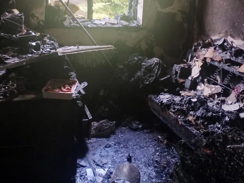 Damage caused by the fire. Photo: contributed