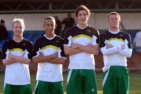 Lewis Dunk, then 17, second from right and one of four Rocks recruits in February 2010 - the others, from left, were Ross Woolf, Jacob Walcott and San Joyce | Picture by Louise Adams