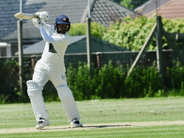 Action from Goring CC v Pagham CC in Division 3 West of the Sussex Cricket League