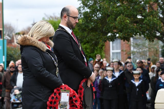 The Remembrance Sunday parade and service in Littlehampton