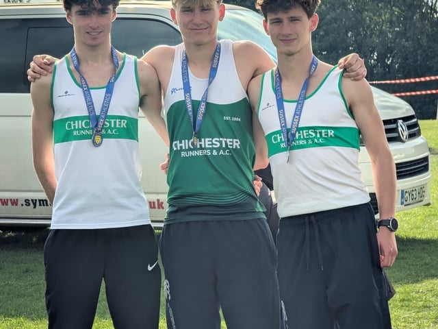 The under 17 team boys with their Sussex silver medals