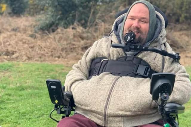 Barry West is paralysed from the neck down and is bound to a wheelchair that can only drive on concrete, preventing him from watching his son Harrison play football or spend time in the woods.