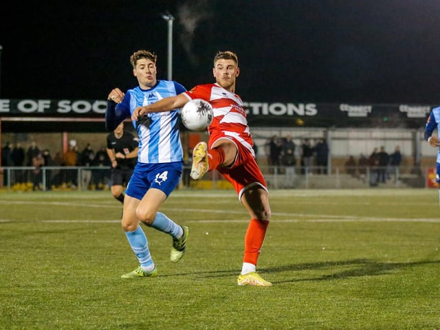 Action from Eastbourne Borough's home defeat by Torquay United in National League South