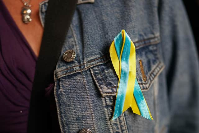 Ukraine ribbon (Photo by Ian Forsyth/Getty Images)
