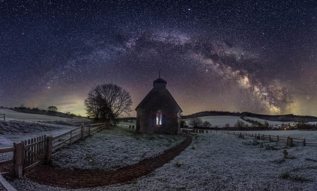 Snow in Springtime by Neil Jones WINNER SOUTH DOWNS DARK SKYSCAPES 2021 competition