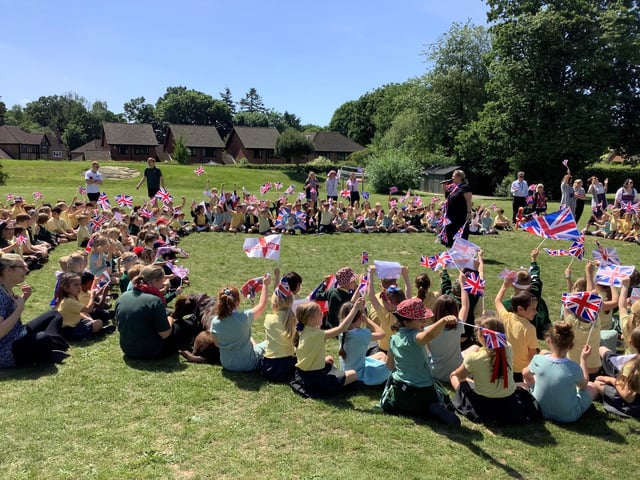 The school hosted a Jubilee celebration with cake and a visit from the Queen