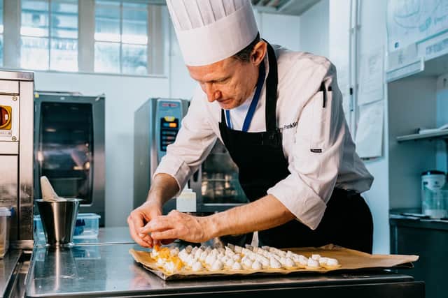 Tony Franklin, head chef, making canapes for a recent event