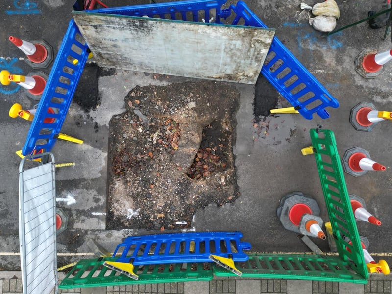 A sinkhole was reported in Church Street in Storrington in October and has still not been repaired