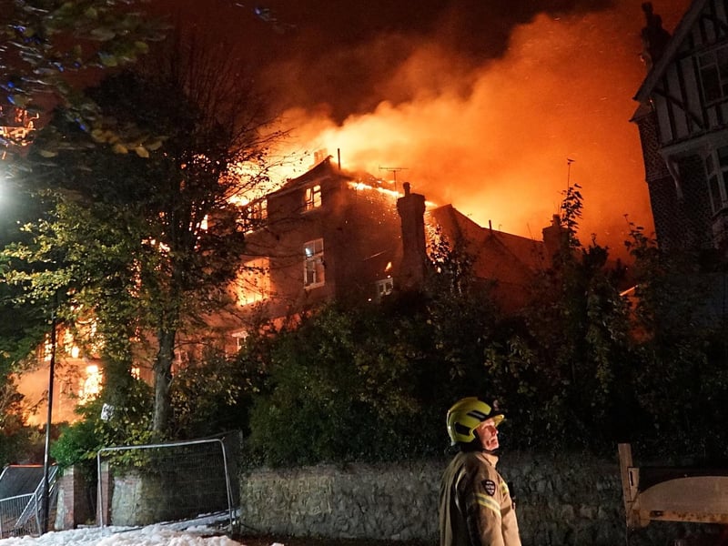 Emergency services called to tackle blaze at former Eastbourne school