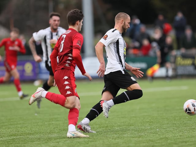 Action from Worthing's superb 3-0 win at home to Dartford in the National League South at Woodside Road