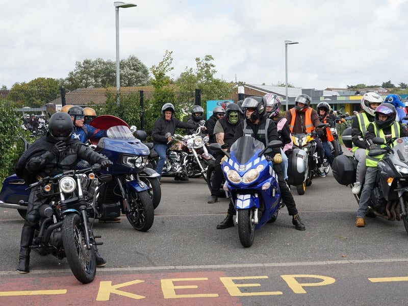 Motorbikes and cars at West Rise junior school in Eastbourne on Saturday, August 12