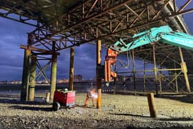 Work taking place on Worthing Pier. Photo: WBC