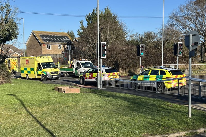 A road in Eastbourne is currently blocked following a collision. Photo: Sussex News and Pictures