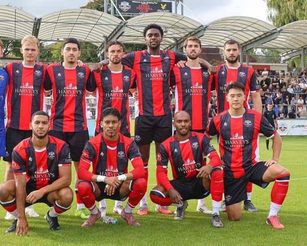 Harvey’s Brewery has become the official front-of-shirt sponsor of Lewes FC Men’s First Team. Photo: Harvey’s Brewery