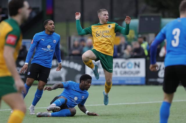 Isthmian Premier action from Horsham's excellent 3-1 home win over play-off chasing Billericay Town on Saturday